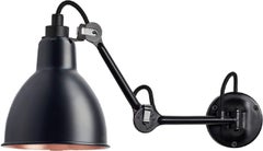 DCW Editions La Lampe Gras N°204 Wall Lamp in Black Arm & Black Copper Shade