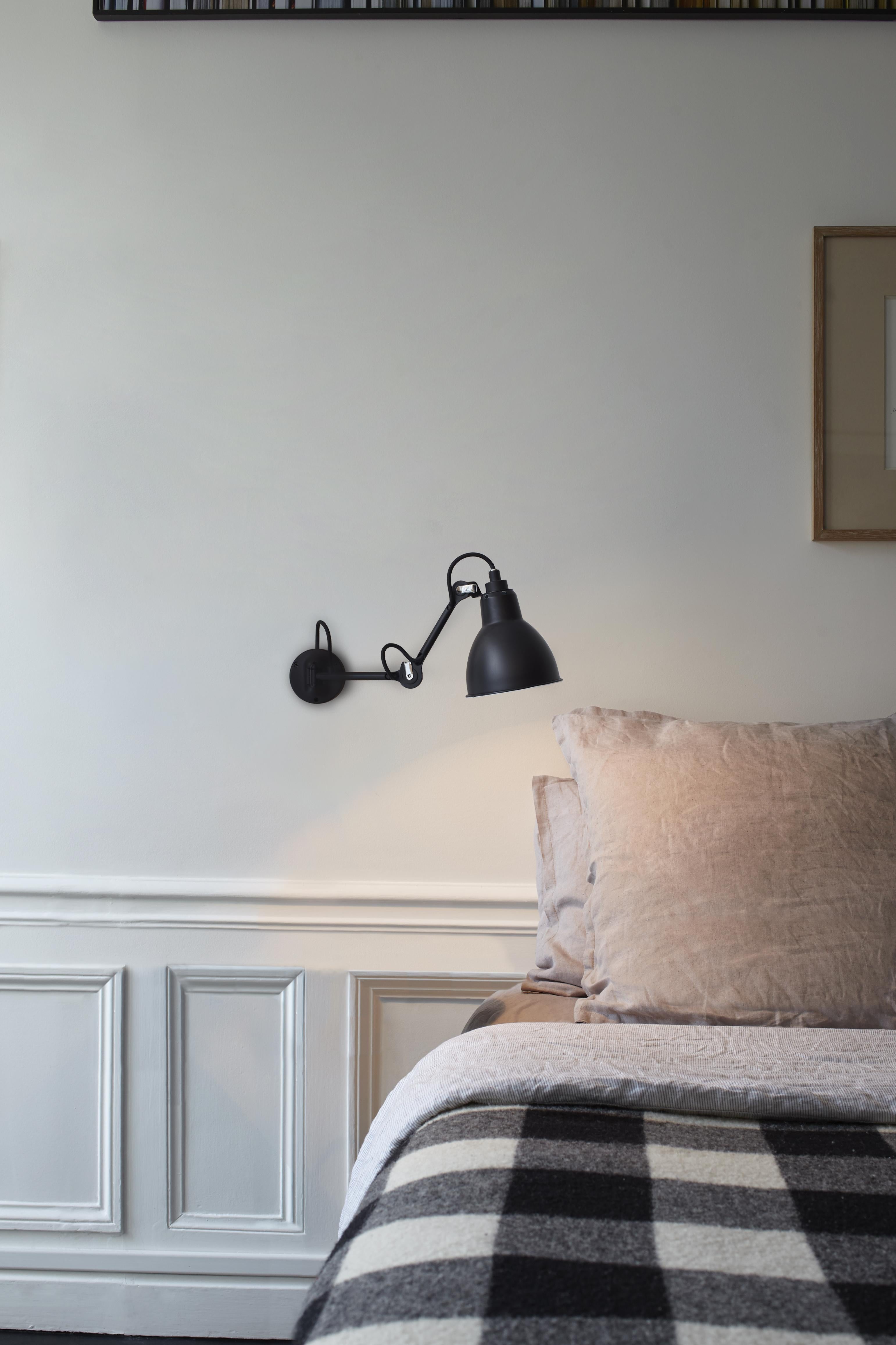 DCW Editions La Lampe Gras N°204 Wall Lamp in Black Arm & Black Copper Shade In New Condition For Sale In Brooklyn, NY