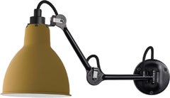 DCW Editions La Lampe Gras N°204 Wall Lamp in Black Steel Arm and Yellow Shade