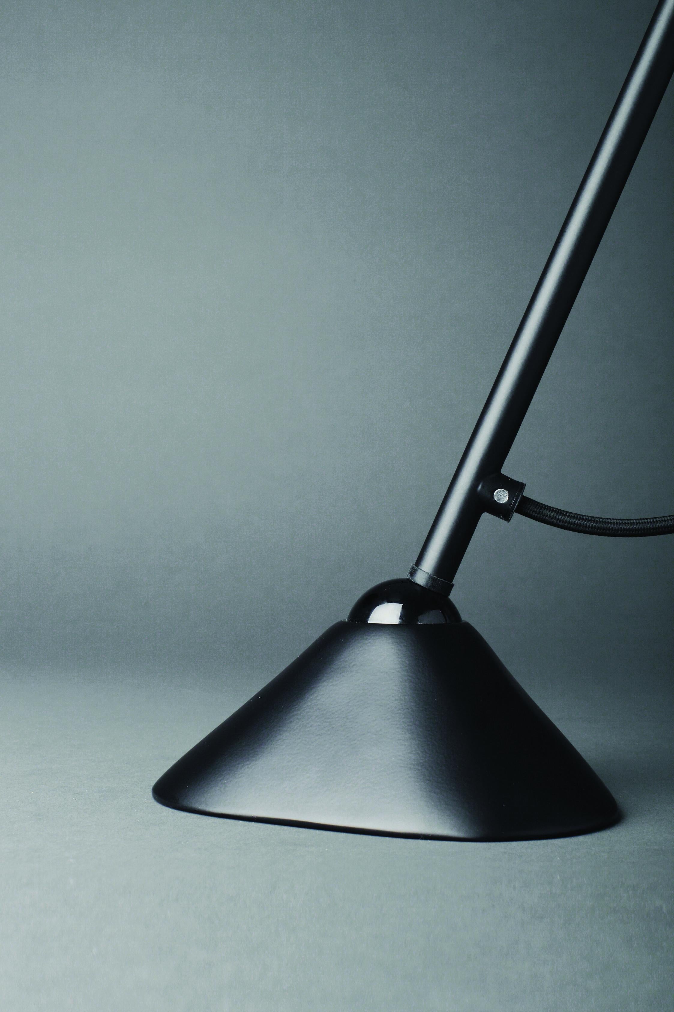 Steel DCW Editions La Lampe Gras N°205 Table Lamp in Black Arm & Black Shade For Sale