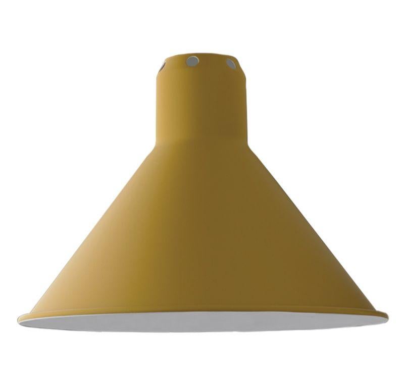 DCW Editions Lampe Gras N°207 Conic Table Lamp in White Steel Arm with Yellow Shade by Bernard-Albin Gras
 
 In 1921 Bernard-Albin GRAS designed a series of lamps for use in offices and in industrial environments. The GRAS lamp, as it was