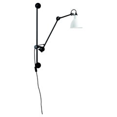 DCW Editions La Lampe Gras N°210 Wall Lamp in Black Arm and White Shade