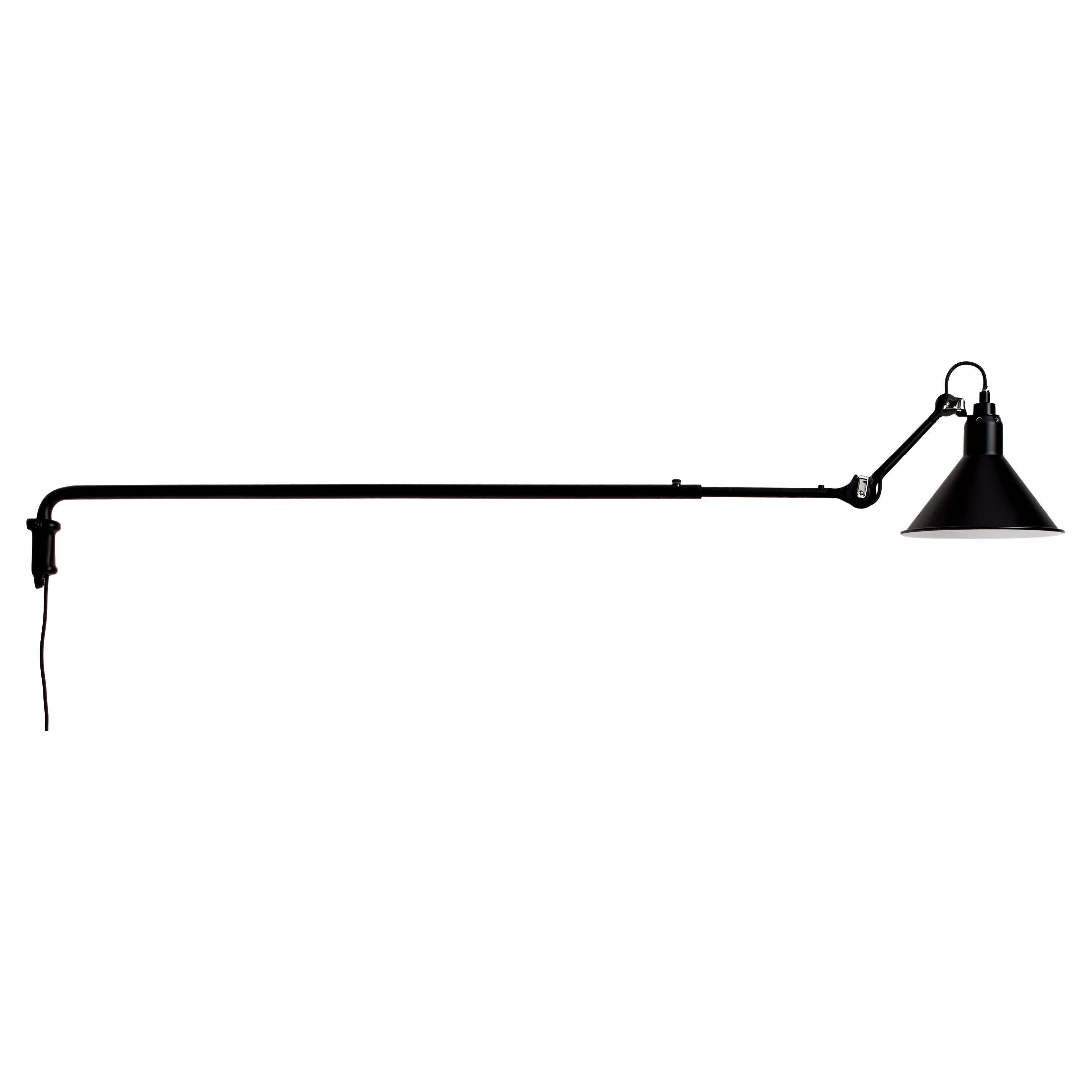 DCW Editions La Lampe Gras N°213 Wandleuchte mit schwarzem Arm und schwarzem Lampenschirm im Angebot