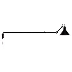 DCW Editions La Lampe Gras N°213 Wall Lamp in Black Arm and Black Shade