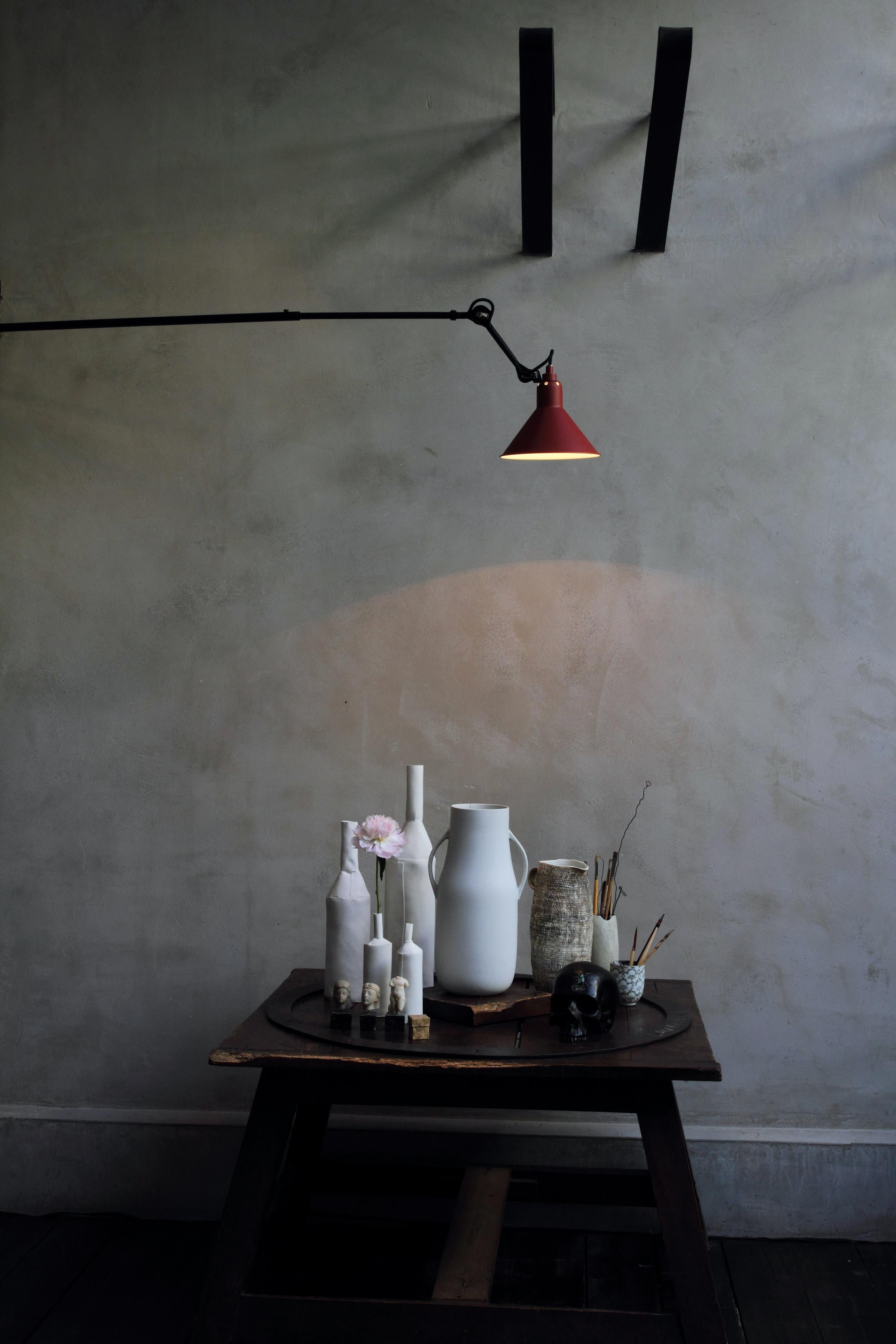 Contemporary DCW Editions La Lampe Gras N°213 Wall Lamp in Black Arm and White Shade For Sale