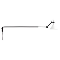 DCW Editions La Lampe Gras N°213 Wall Lamp in Black Arm and White Shade