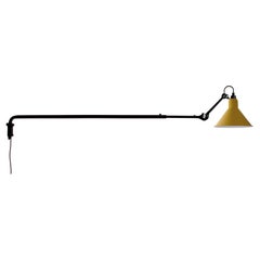 DCW Editions La Lampe Gras N°213 Wall Lamp in Black Arm and Yellow Shade