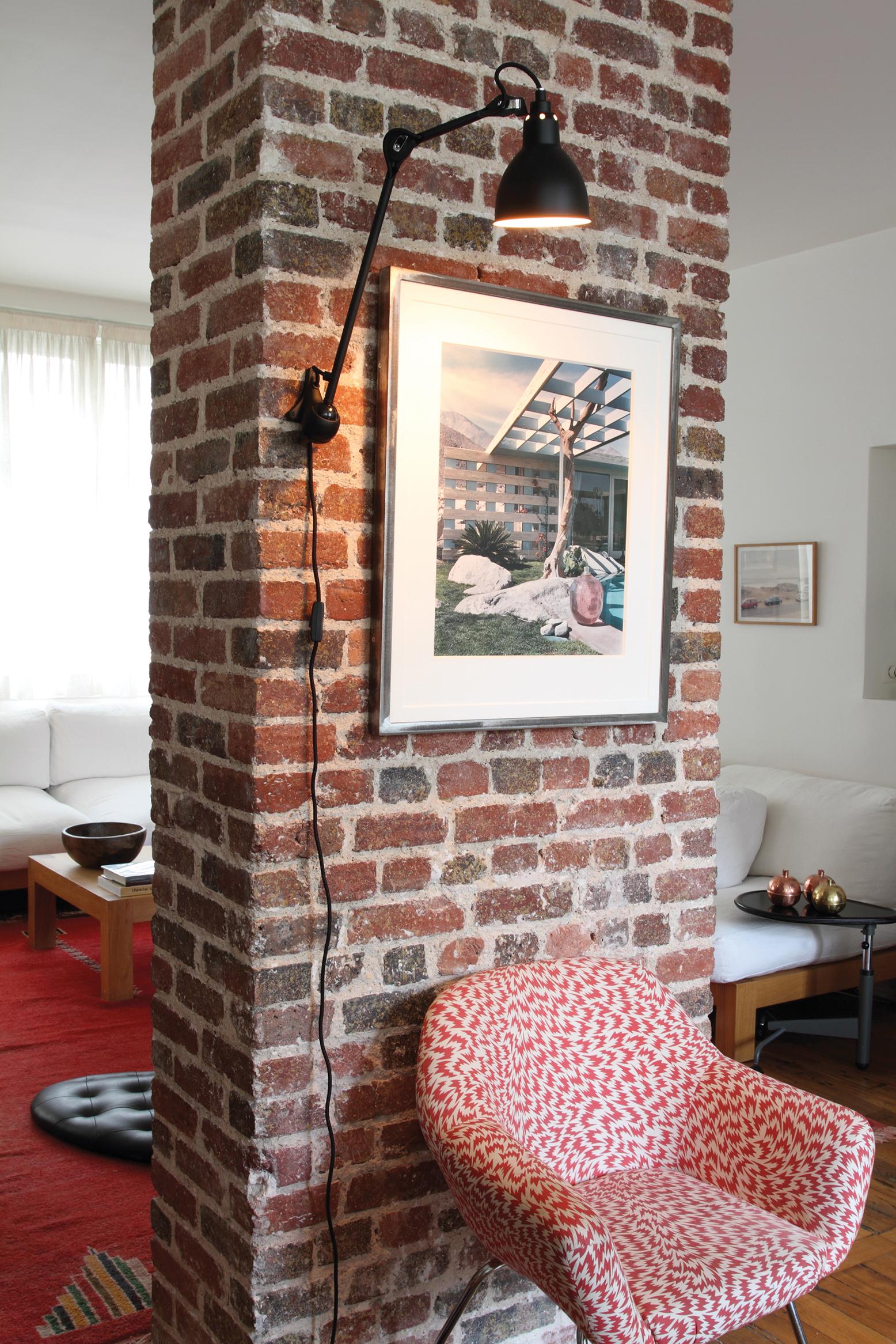 Contemporary DCW Editions La Lampe Gras N°222 Wall Lamp in Black Arm and Black Copper Shade
