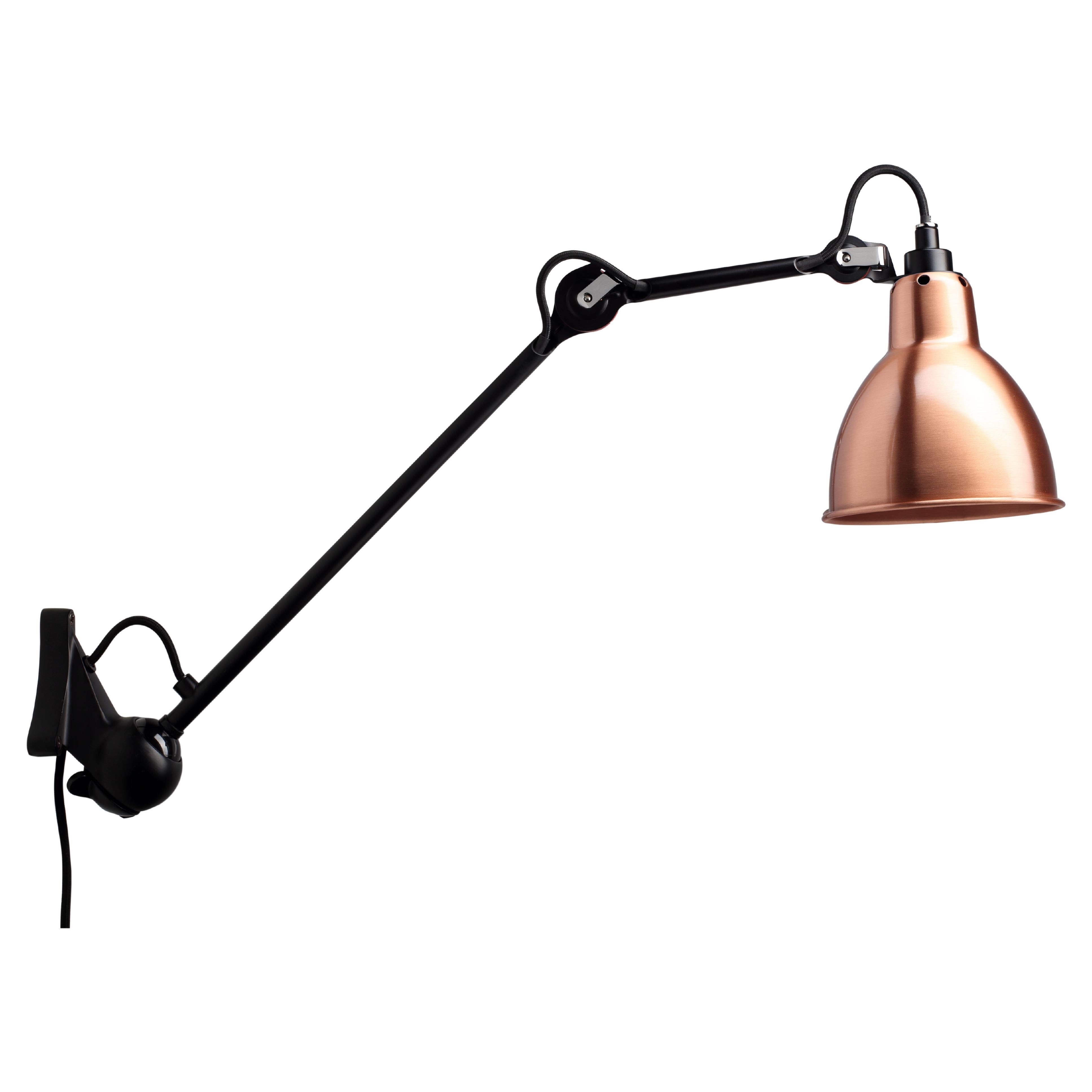 DCW Editions La Lampe Gras N°222 Wall Lamp in Black Arm and Copper Shade