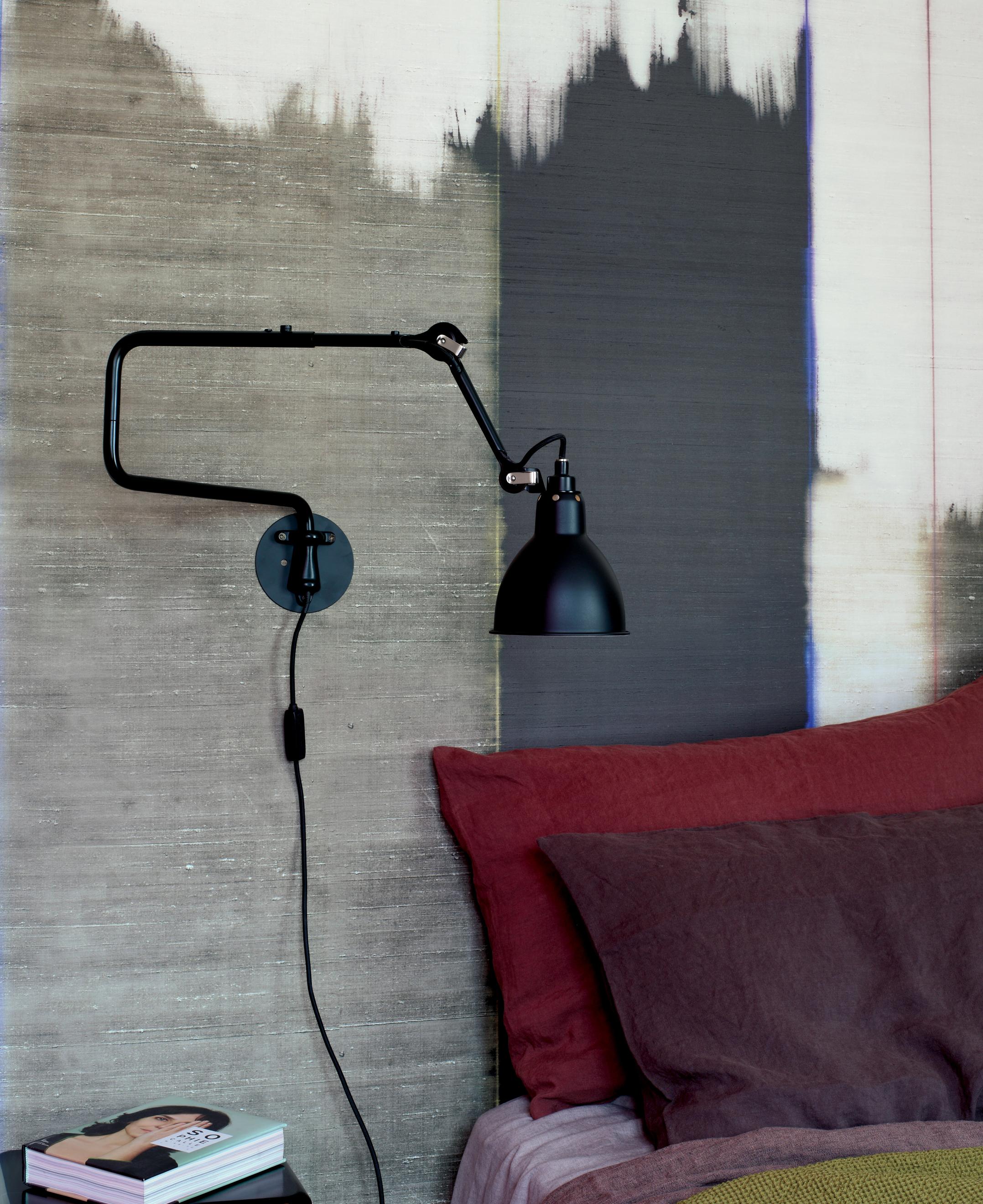 DCW Editions La Lampe Gras N°303 Wall Lamp in Black Arm and Black Copper Shade For Sale 1