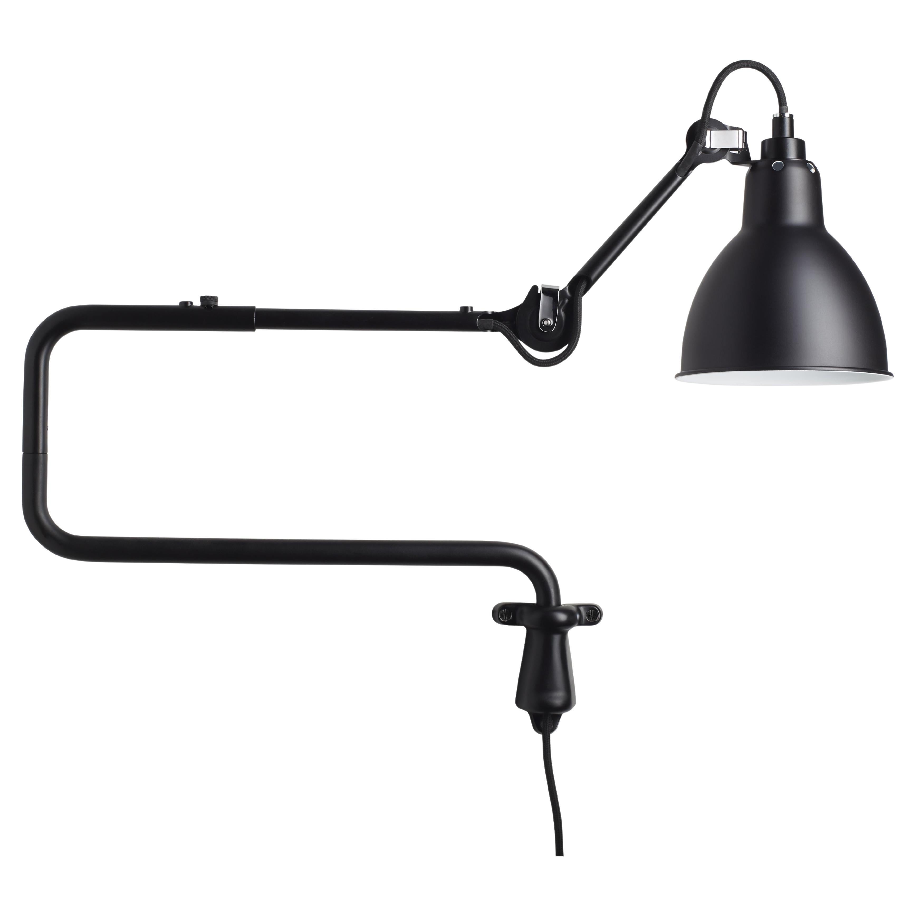 DCW Editions La Lampe Gras N°303 Wall Lamp in Black Arm and Black Shade For Sale