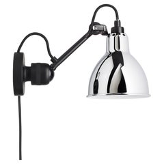 DCW Editions La Lampe Gras N°304 Aplique CA de brazo negro y pantalla cromada