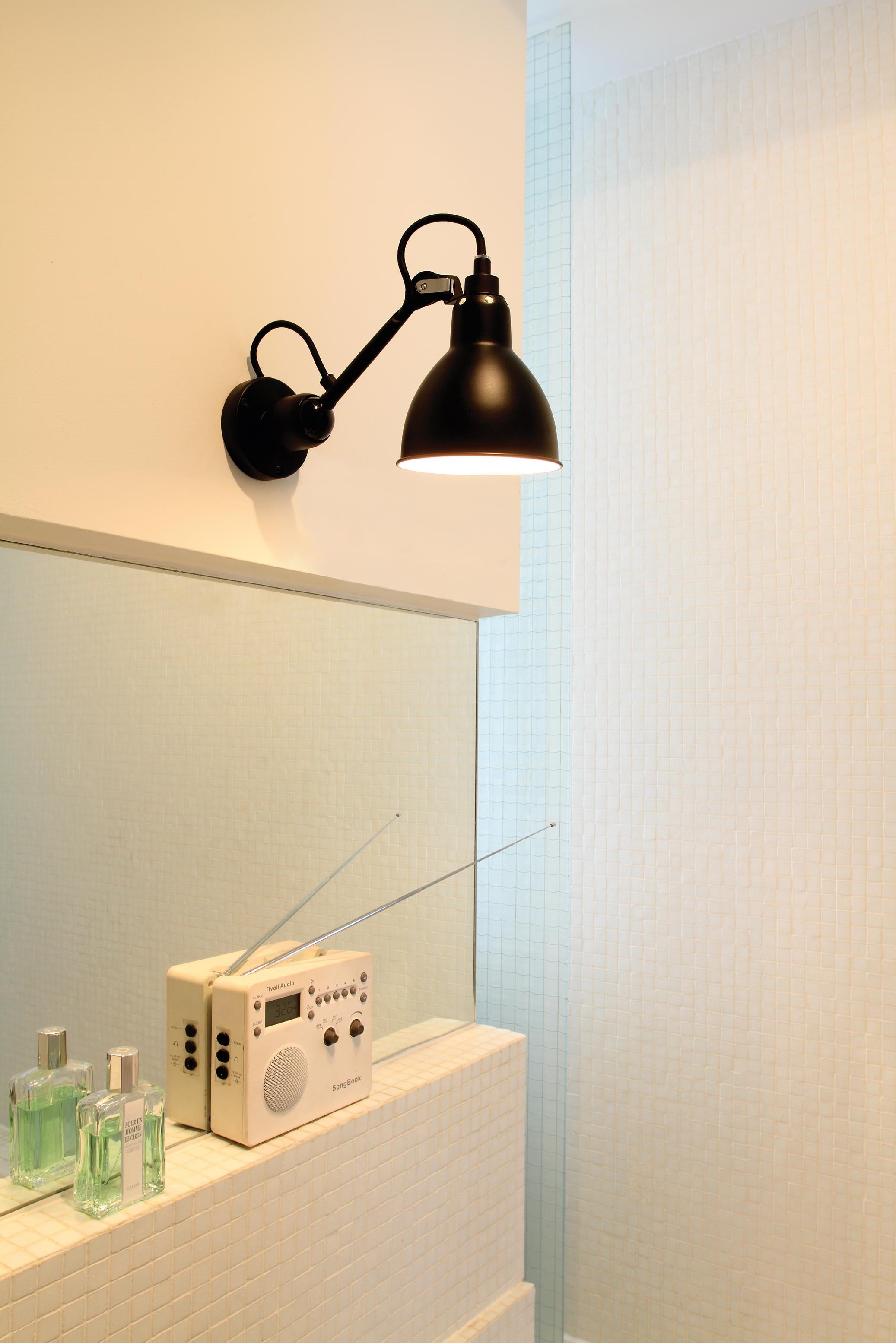 DCW Editions La Lampe Gras N°304 CA Wall Lamp in Black Arm & Frosted Glass Shade For Sale 2
