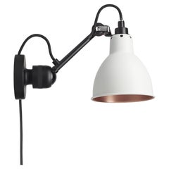 DCW Editions La Lampe Gras N°304 CA Wall Lamp in Black Arm & White Copper Shade