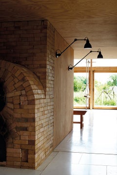 DCW Editions La Lampe Gras N°304 L40 Wall Lamp in Black Arm & White Copper Shade