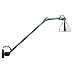 DCW Editions La Lampe Gras N°304 L60 Lámpara de pared de brazo negro y pantalla cromada
