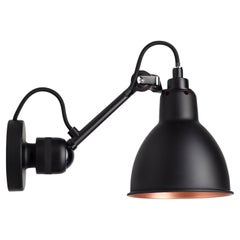 DCW Editions La Lampe Gras N°304 Wall Lamp in Black Arm and Black Copper Shade