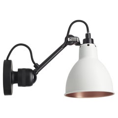 DCW Editions La Lampe Gras N°304 Wall Lamp in Black Arm and White Copper Shade