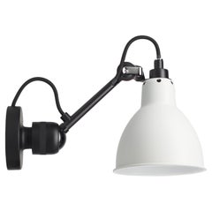 DCW Editions La Lampe Gras N°304 Wall Lamp in Black Arm and White Shade