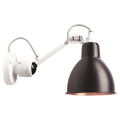 DCW Editions La Lampe Gras N°304 Wall Lamp in White Arm and Black Copper Shade