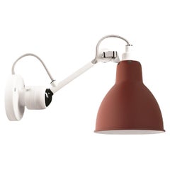 DCW Editions La Lampe Gras N°304 Wall Lamp in White Arm and Red Shade