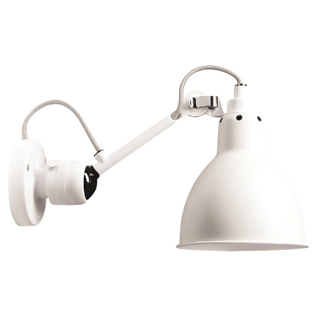 DCW Editions La Lampe Gras N°304 Wall Lamp in White Arm and White Shade For Sale