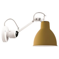 DCW Editions La Lampe Gras N°304 Wall Lamp in White Arm and Yellow Shade
