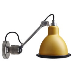 DCW Editions La Lampe Gras N°304 XL Round Wall Lamp in Bare Arm & Yellow Shade