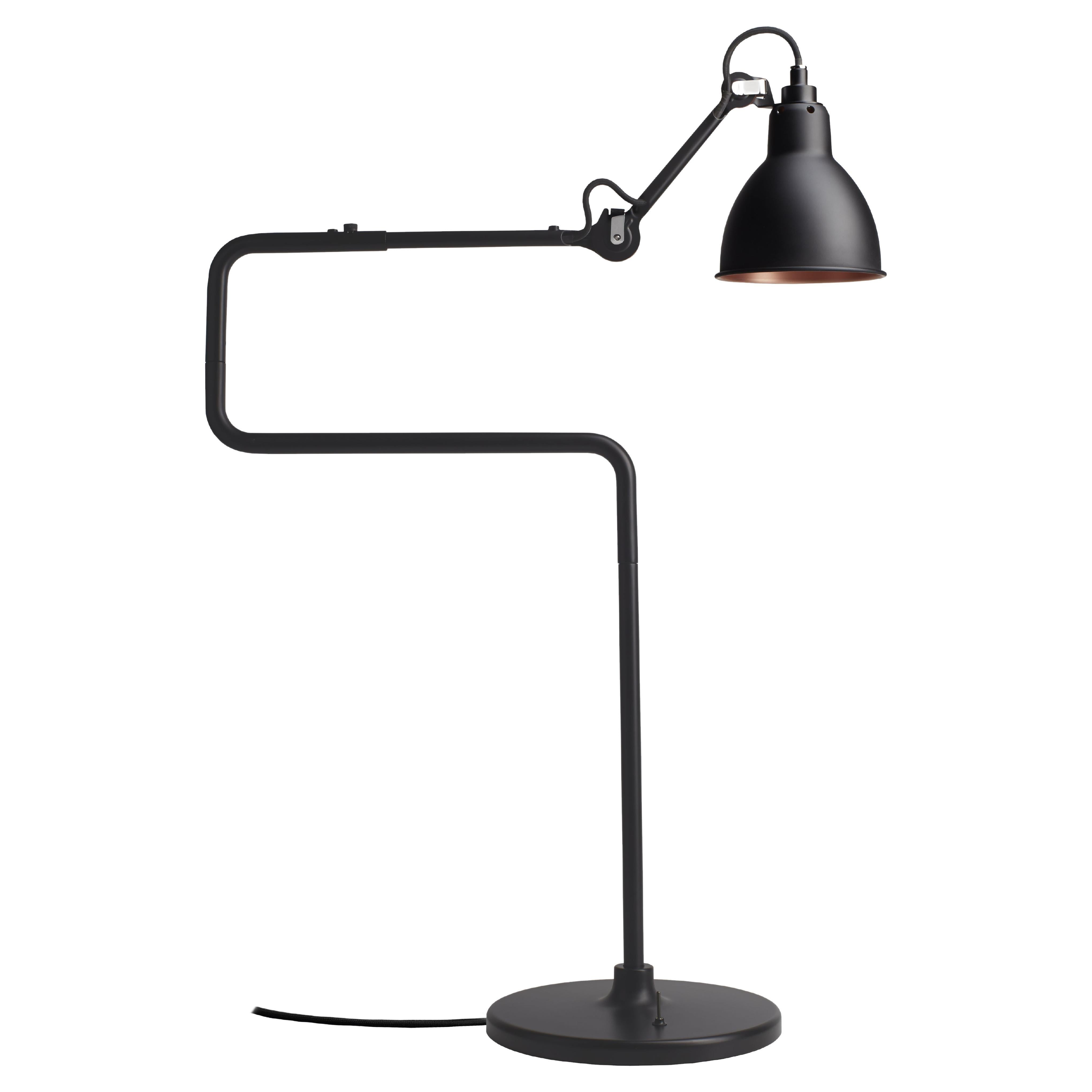 DCW Editions La Lampe Gras N°317 Table Lamp in Black Arm with Black Copper Shade For Sale