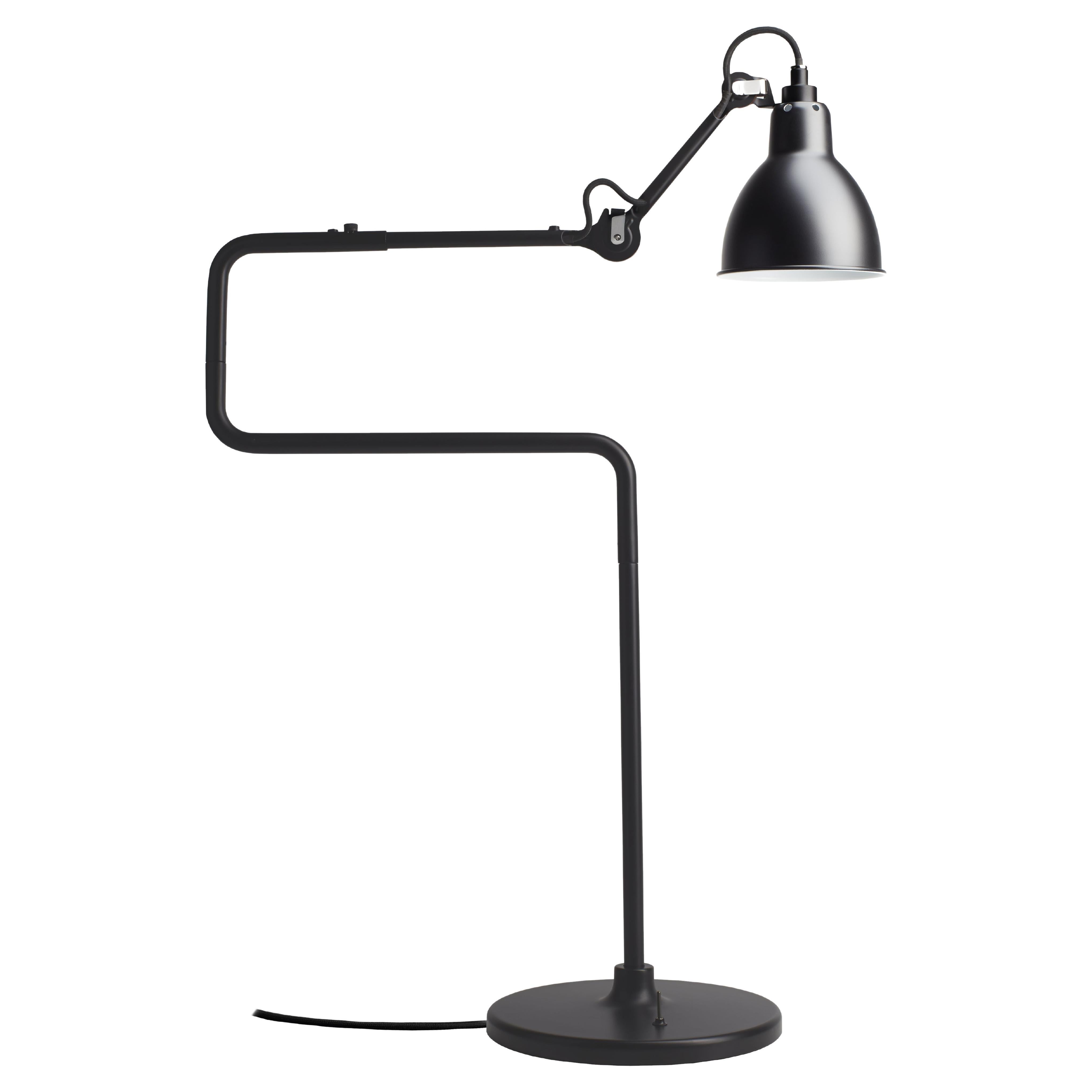 DCW Editions La Lampe Gras N°317 Table Lamp in Black Arm with Black Shade For Sale