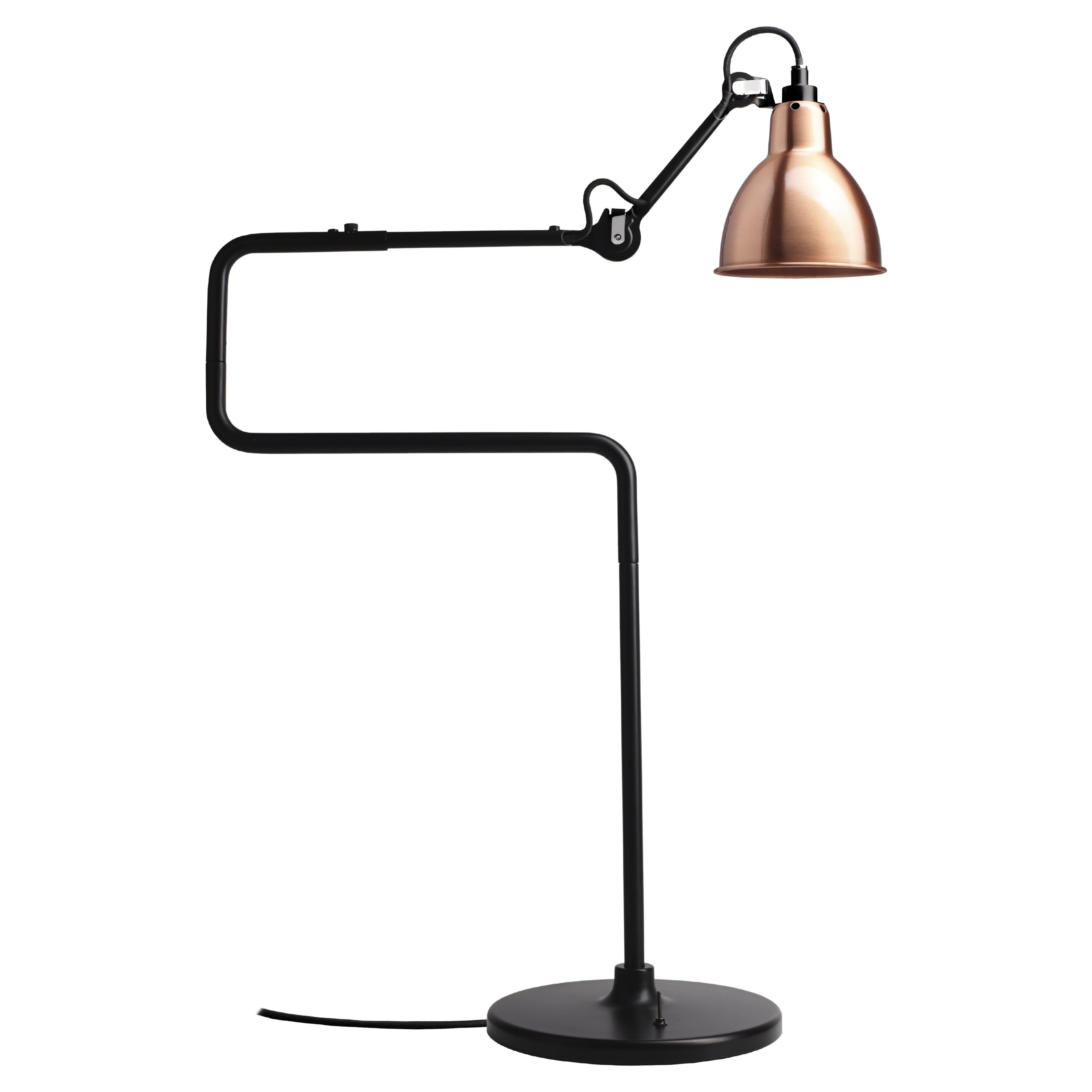 DCW Editions La Lampe Gras N°317 Table Lamp in Black Arm with Copper Shade For Sale