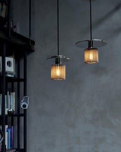 DCW Editions Large In The Sun Pendant Lamp in Silver Steel Body with Gold Mesh