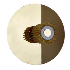 DCW Editions Large In The Sun Wall Lamp in Gold Steel Body with Gold Mesh