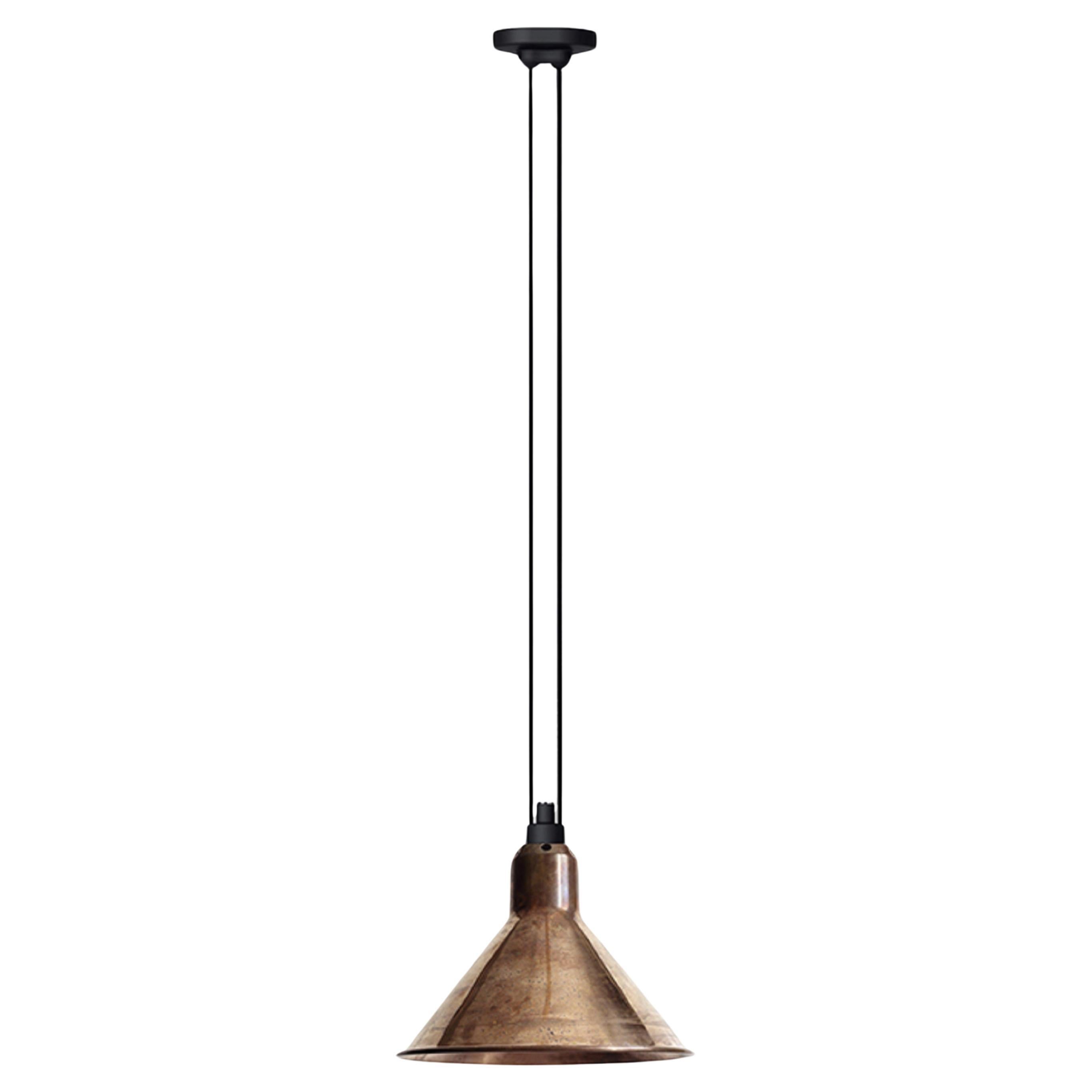 DCW Editions Les Acrobates N°322 Lámpara colgante cónica grande con pantalla de cobre crudo