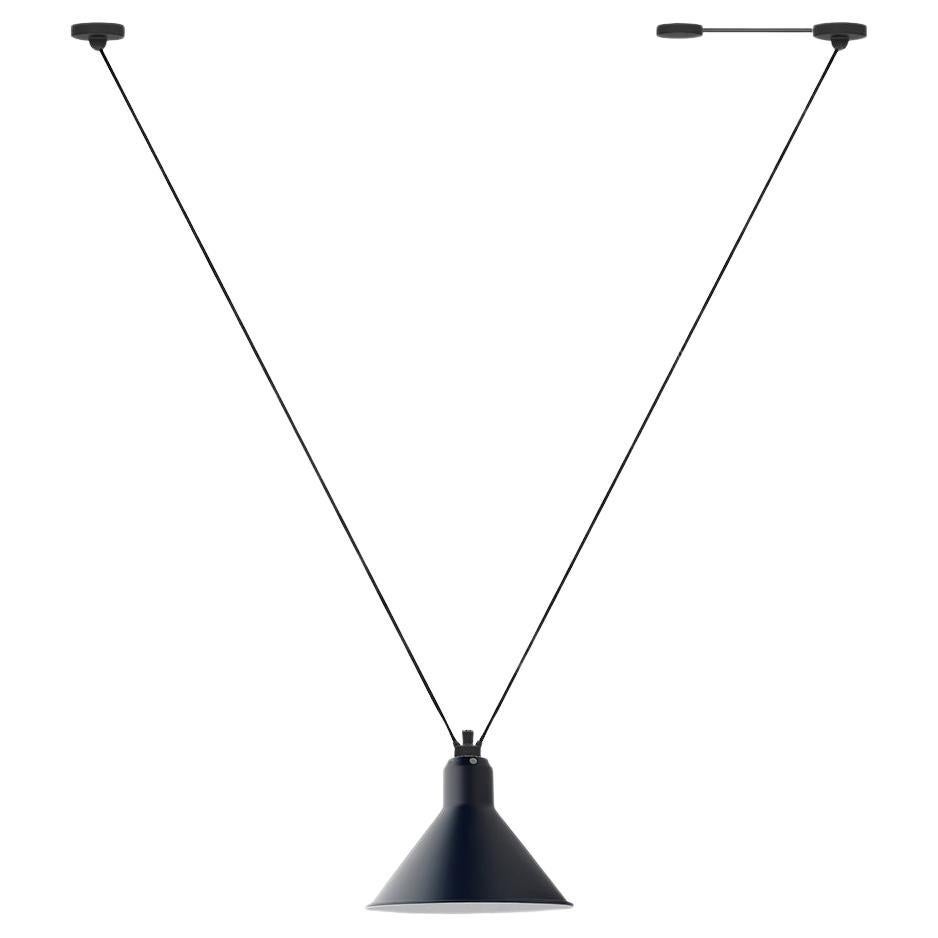 DCW Editions Les Acrobates N°323 AC1 AC2 Große konische Pendelleuchte mit blauem Schirm