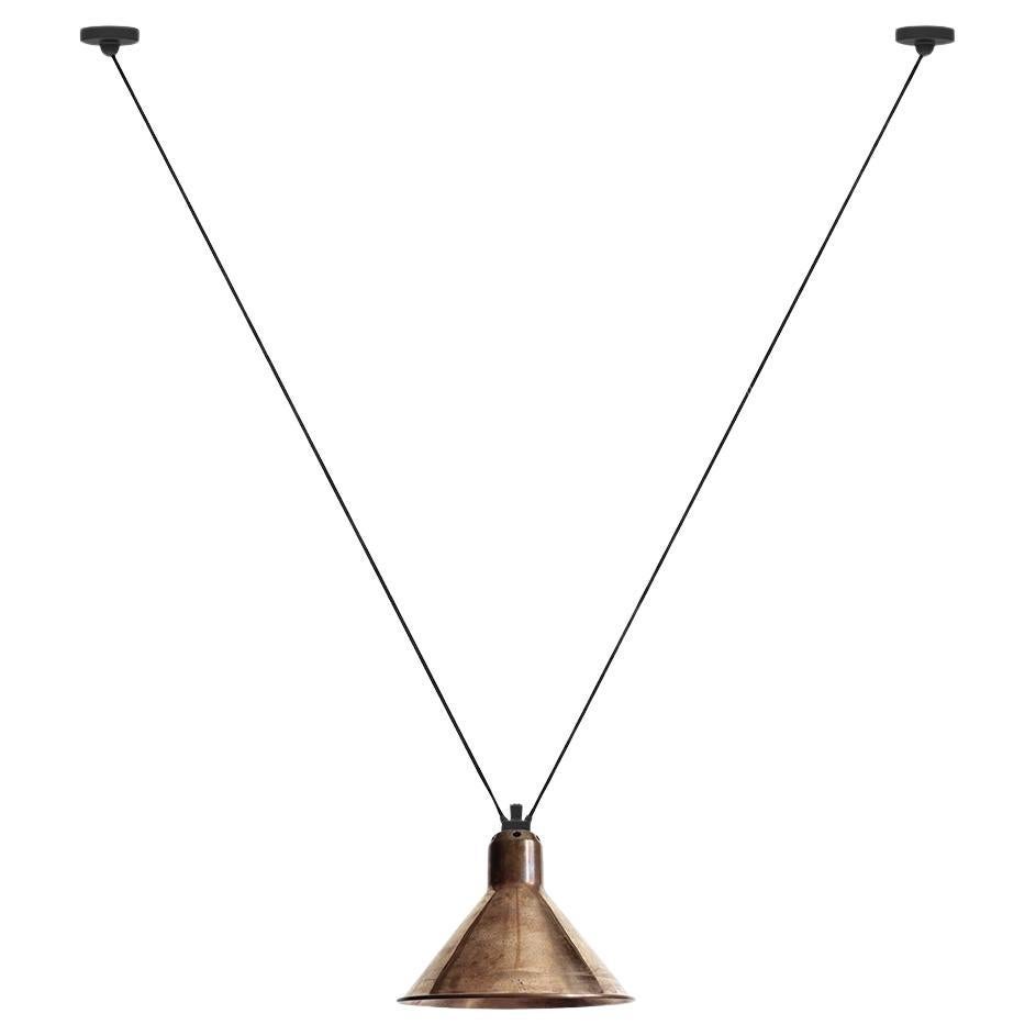 DCW Editions Les Acrobates N°323 Lámpara colgante cónica grande con pantalla de cobre crudo