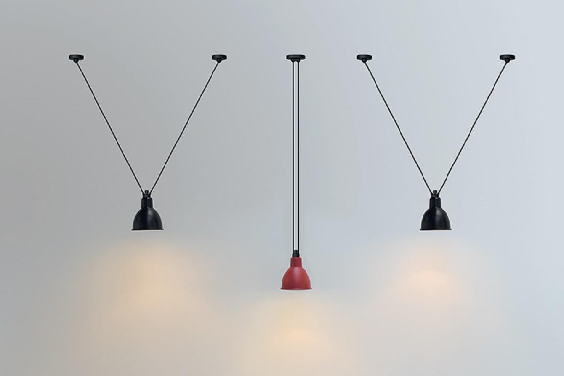 DCW Editions Les Acrobates N°323 Large Round Pendant Lamp in Black Shade In New Condition For Sale In Brooklyn, NY
