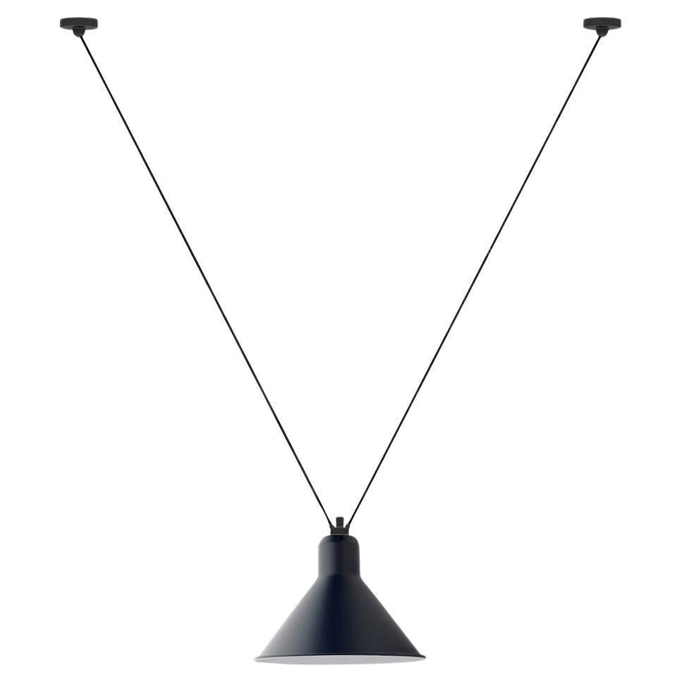 DCW Editions Les Acrobates N°323 XL Conic Pendant Lamp in Blue Shade For Sale