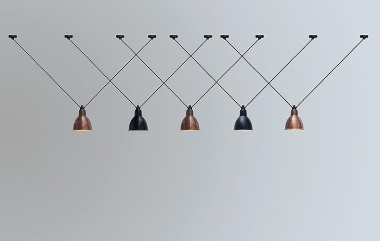 Contemporary DCW Editions Les Acrobates N°323 XL Round Pendant Lamp in Raw Copper Shade For Sale