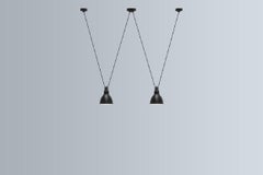 DCW Editions Les Acrobates N°324 Lámpara colgante redonda grande con pantalla negra