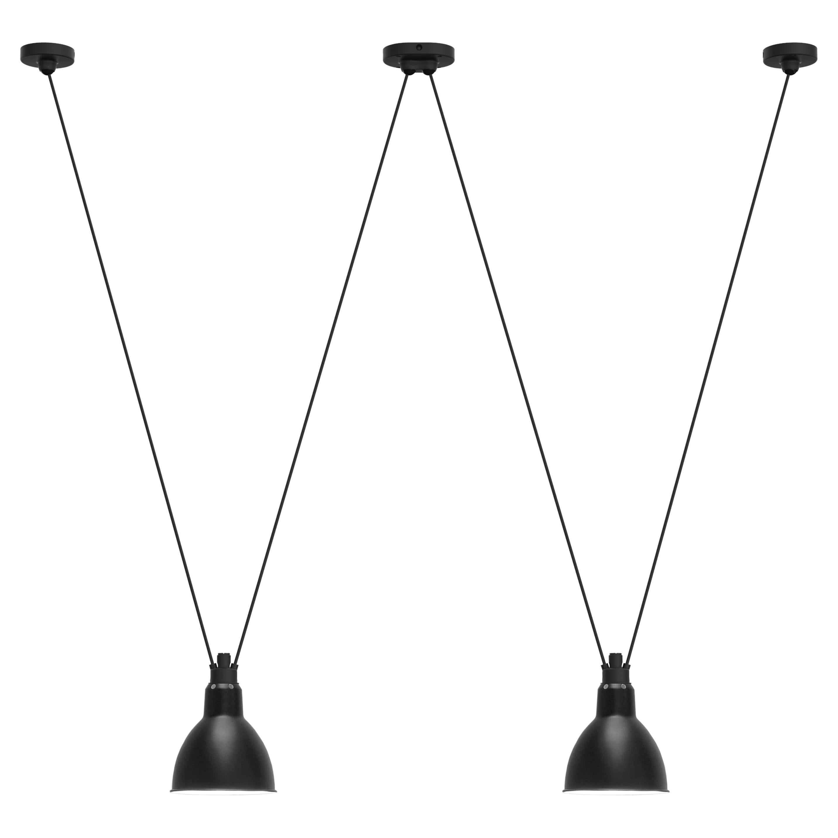 DCW Editions Les Acrobates N°324 Lámpara colgante redonda grande con pantalla negra