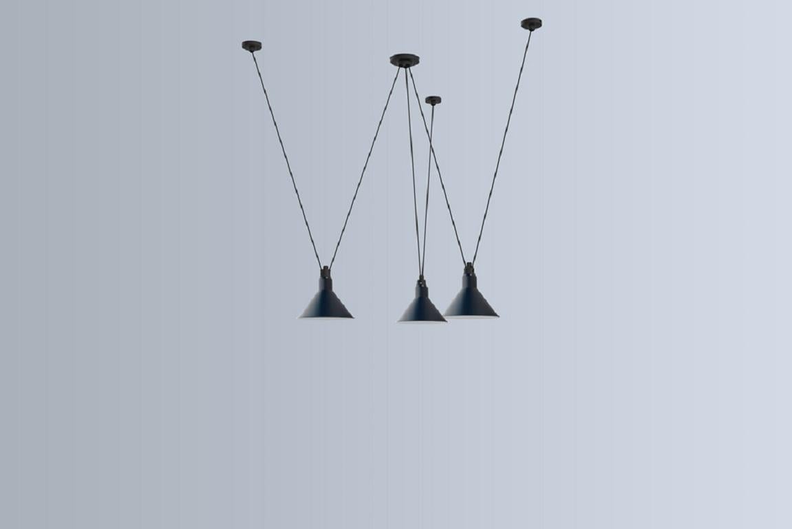 Contemporary DCW Editions Les Acrobates N°325 Large Round Pendant Lamp in Black Shade For Sale
