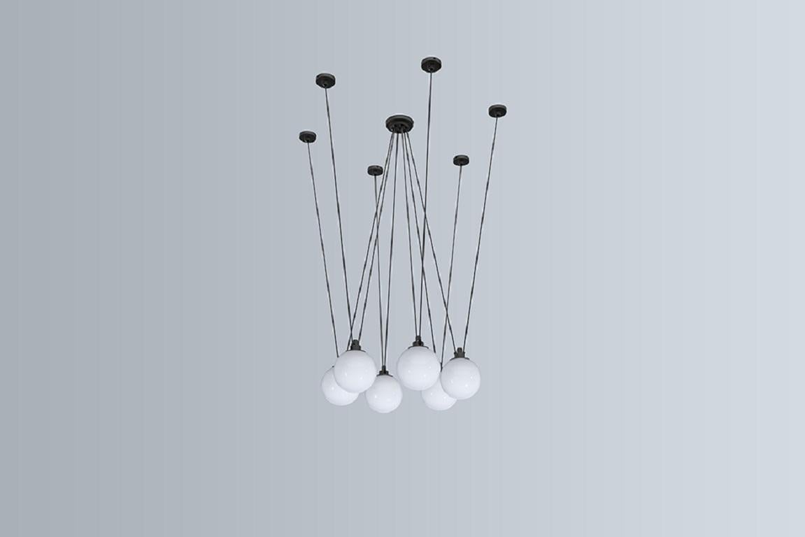 DCW Editions Les Acrobates N°326 Large Round Pendant Lamp in Black Shade In New Condition For Sale In Brooklyn, NY