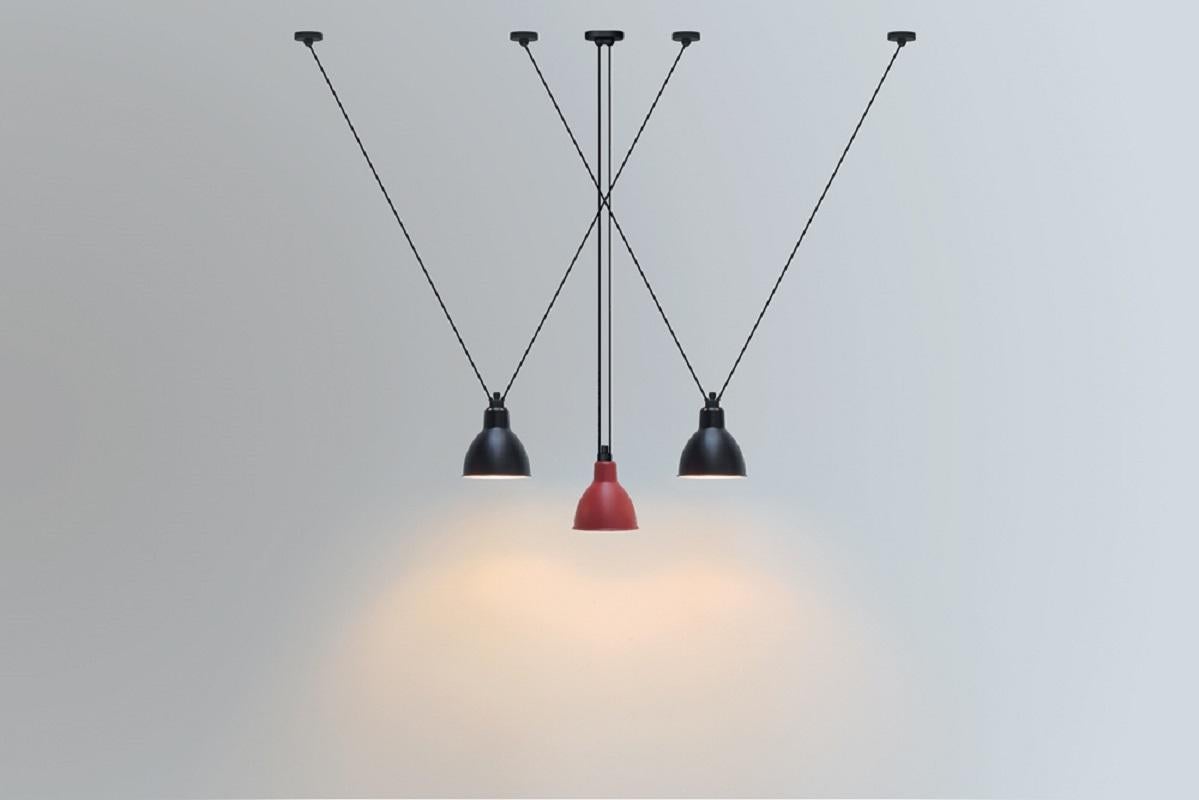 DCW Editions Les Acrobates Nº322 Large Round Pendant Lamp in Red Shade In New Condition For Sale In Brooklyn, NY