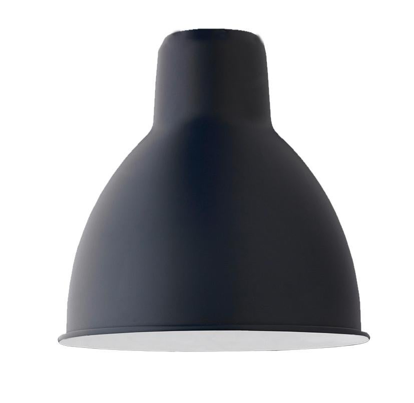 DCW Editions Les Acrobates Nº322 Extra Large Round Pendant Lamp in Black Steel Arm and Blue Shade by Bernard-Albin Gras
 
 Les Acrobates de GRAS are adept at doing tricks high in the air, way above the ground. The high wire flyers (Nº323, Nº324,