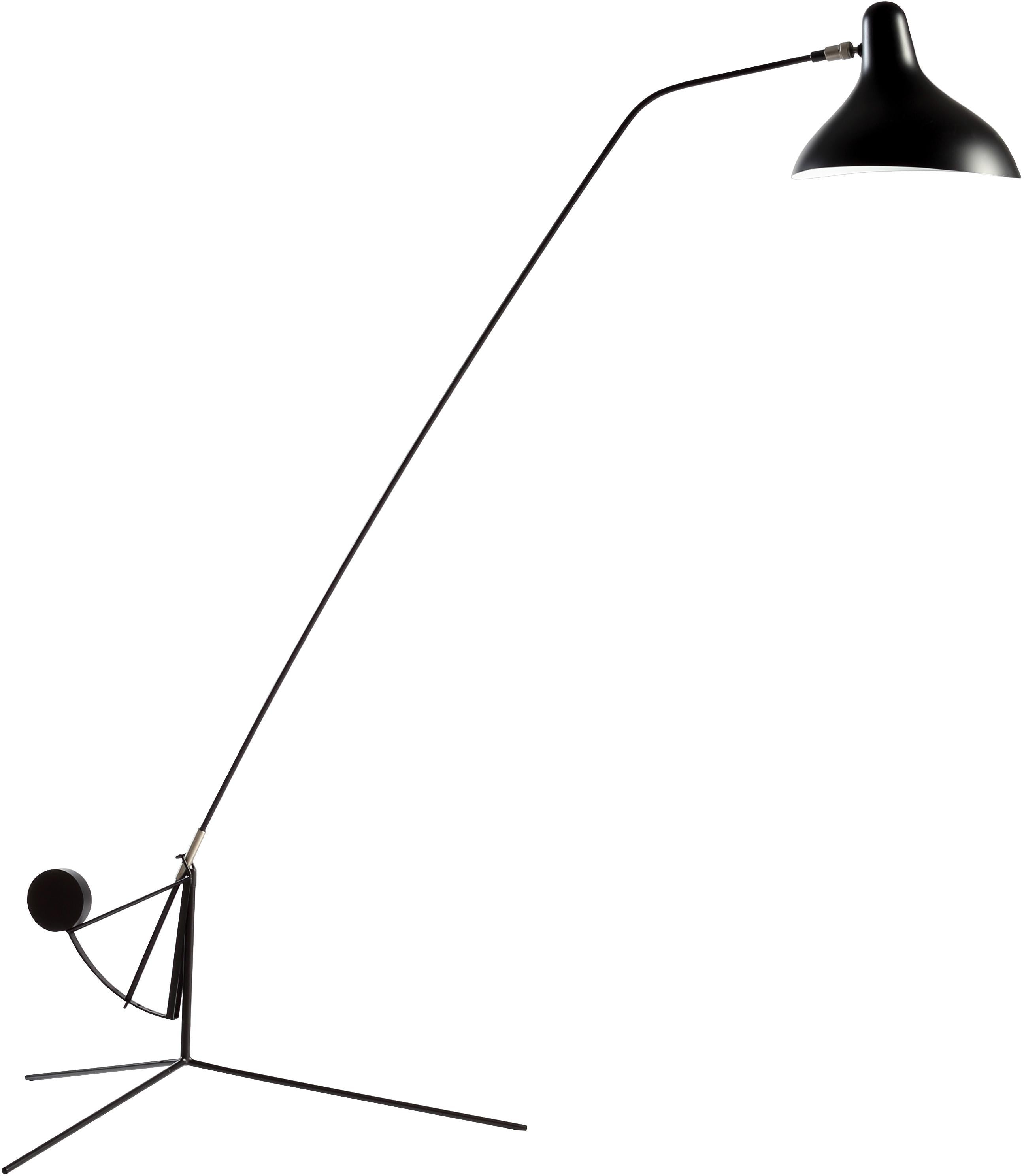 Contemporary DCW Editions Mantis BS1 Floor Lamp in Black Steel and Aluminum For Sale