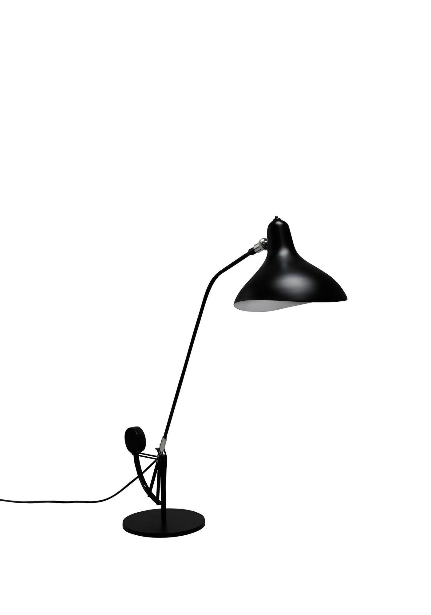 DCW Editions Mantis BS3 Table Lamp in Black Steel and Aluminum by Bernard Schottlander
 
 Bernard Schottlander was born in Mainz, Germany in 1924 and moved to England in 1939. After serving with the British Army in India, he learnt to weld and took
