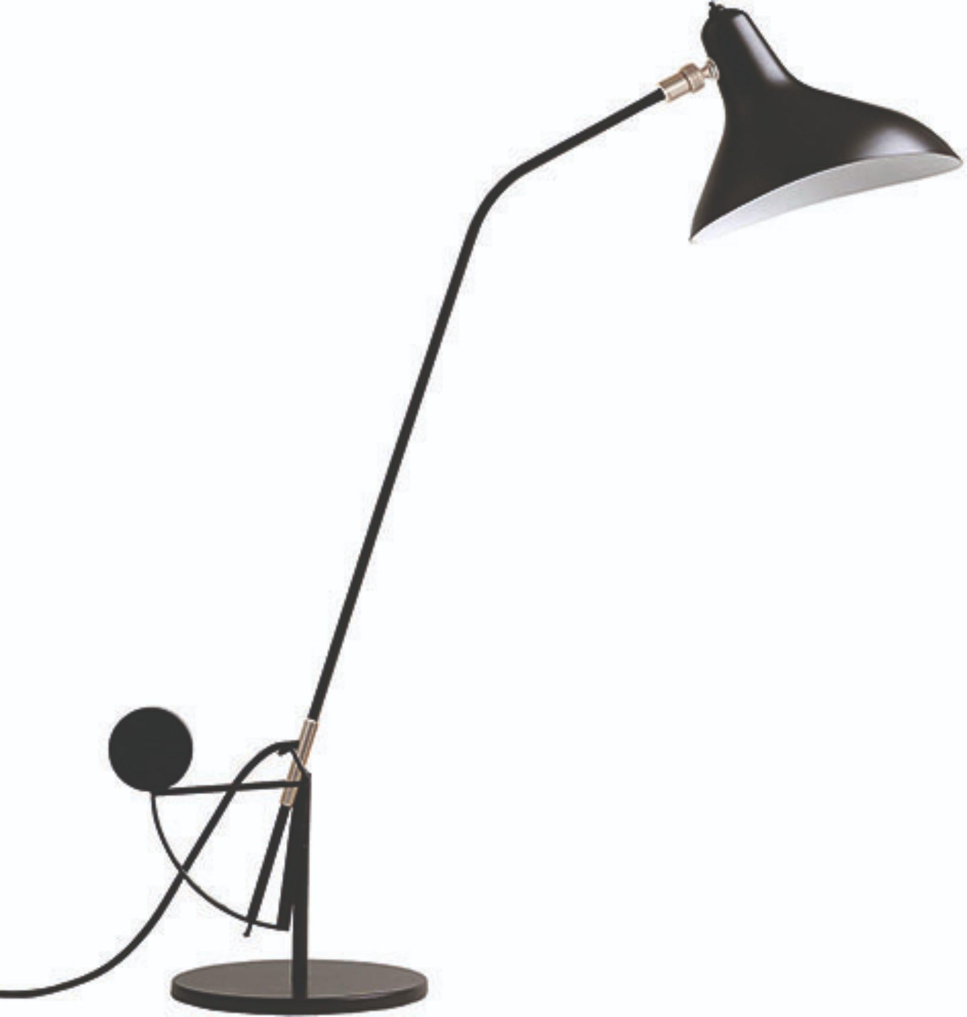 DCW Editions Mantis BS3 Table Lamp in Black Steel and Aluminum In New Condition For Sale In Brooklyn, NY