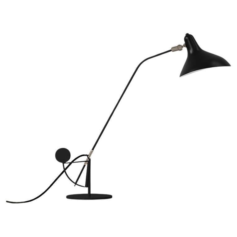 DCW Editions Lámpara de mesa Mantis BS3 de acero negro y aluminio