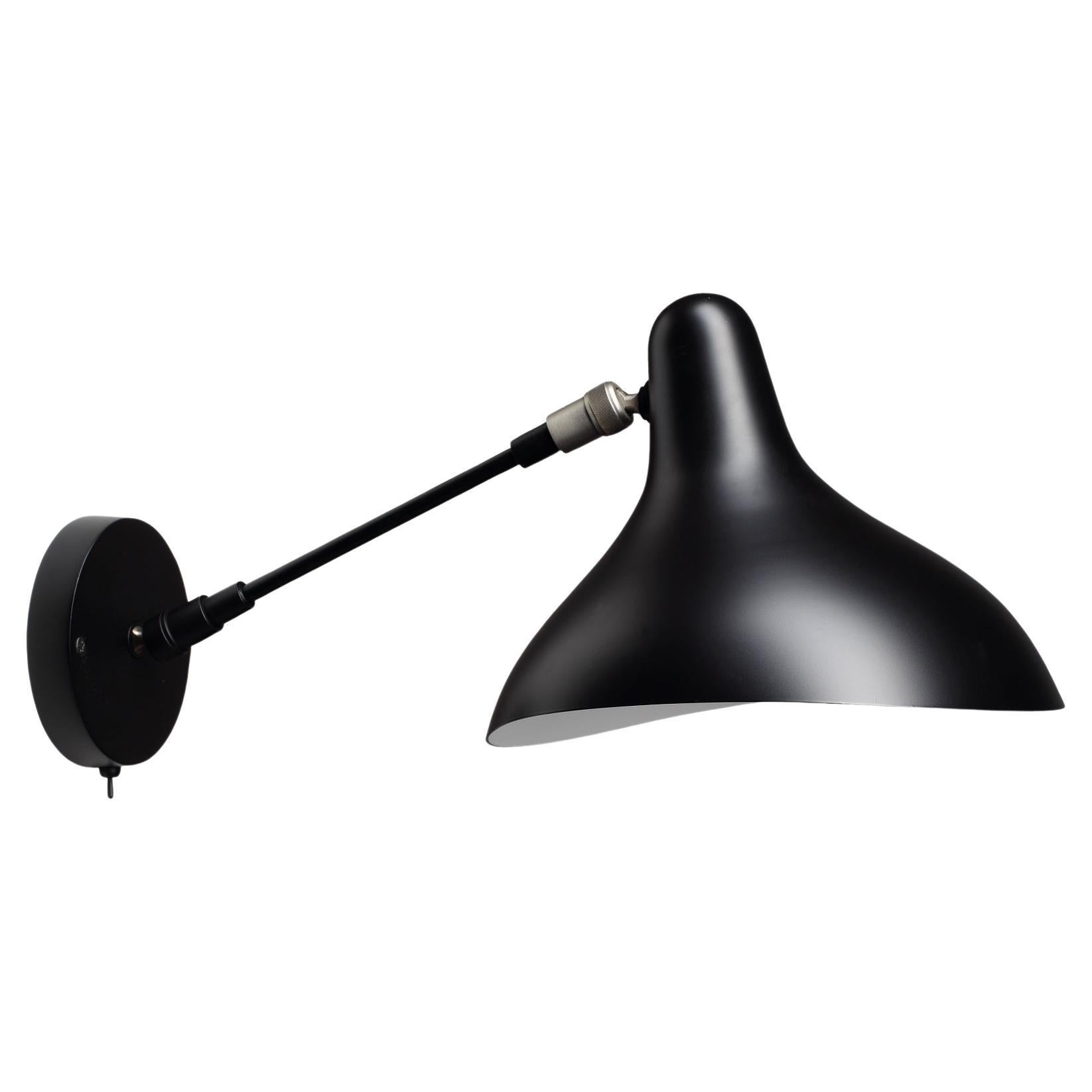 DCW Editions Mantis BS5 SW Lampada da parete in acciaio nero e alluminio
